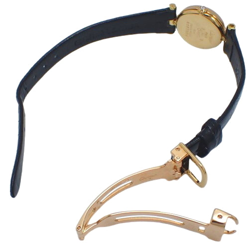 Mini Vendôme YG Yellow Gold/Leather Quartz White