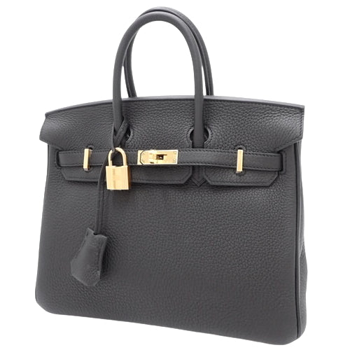 Brand New Birkin 25 Togo Black with Gold Hardware, W stamped.