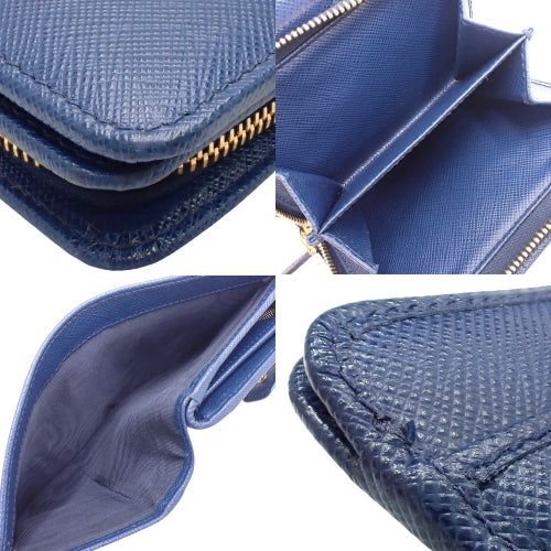 二つ折り財布 ミニウォレット 2つ折り 両面財布 サフィアーノレザー Bluette ブルーエット 1ML018 QHH F0016