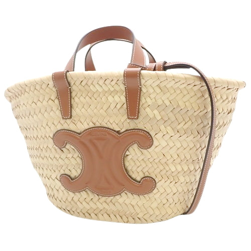Teen Classic Panier Raffia Calf Tan 113832EFA.04LU (currently available as of August 2024) - Basket bag, shoulder bag, hand bag, Triomphe.