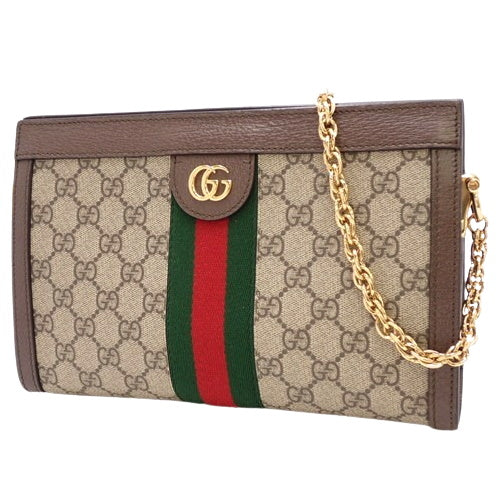 Ophidia Small Shoulder Bag in GG Supreme Canvas, Beige/Ebony, 503877 K05NG 8745 (currently in production as of August 2024). Chain shoulder bag, shoulder bag, clutch.