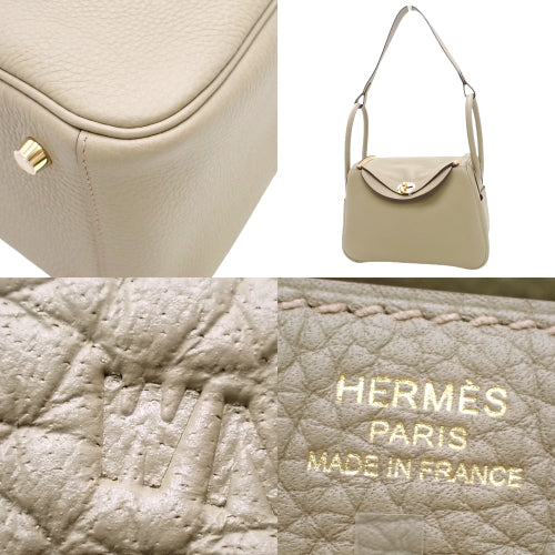 【新品】Lindy 26 Taurillon Clemence 皮革 米色 Marfa 金色五金 W 印记