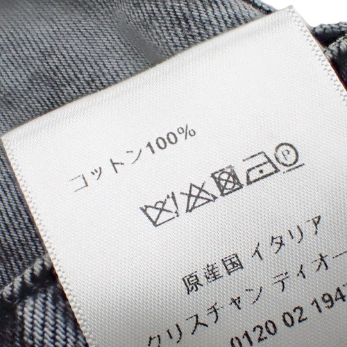 デニム コンビショート 刺繍 蜂モチーフ オールインワン サロペット 34 コットン