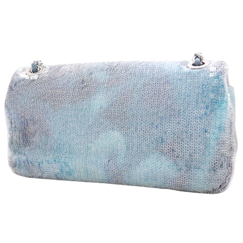 Chanel Coco Mark Chain Shoulder Bag, Sequined Leather, Light Blue, Shoulder Bag, Crossbody, Single Flap