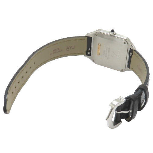 Santos-Dumont Watch SM W2SA0012 SS/PG/Alligator Quartz Champagne Gold Black