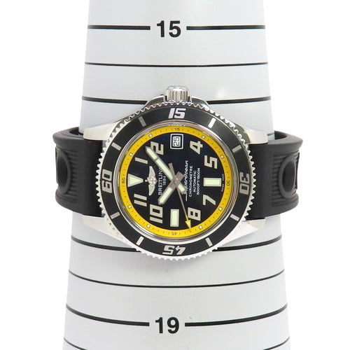 【保証書付】スーパーオーシャン 42 A17364/A187B320RC SS/ラバー 自動巻き デイト 2010年7月購入 ブラック ブラック