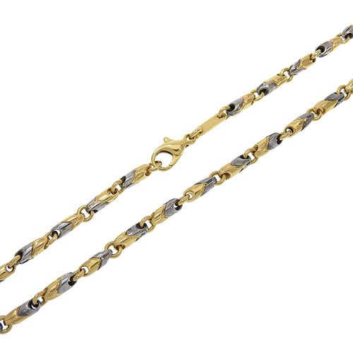 Passo Doppio Chain Necklace in 18K Yellow Gold, Stainless Steel, and Stainless Steel.