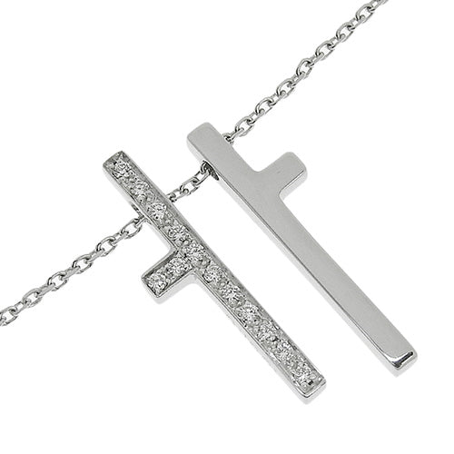 セパレートクロス ダイヤ ネックレス ダイヤモンド ホワイトゴールド K18WG アクセサリー ジュエリー