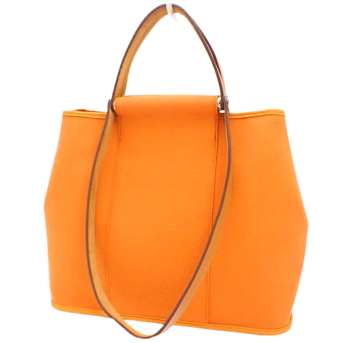Cabac PM, Toile Officier, palladium hardware, orange, silver hardware, □M stamp.