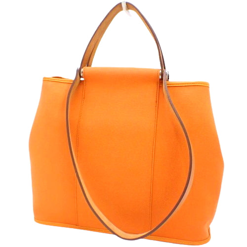 Cabac PM, Toile Officier, palladium hardware, orange, silver hardware, □M stamp.