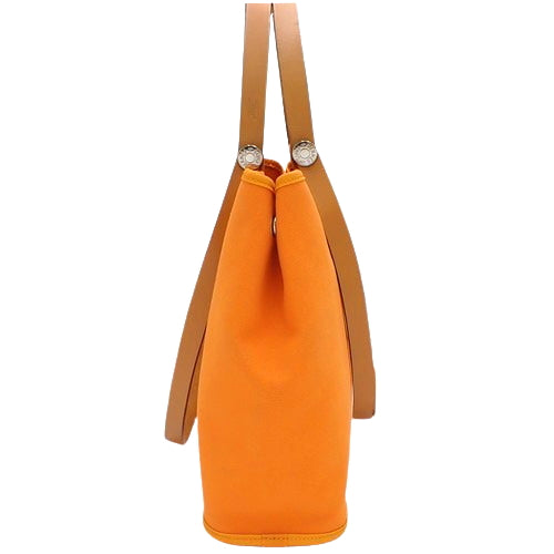 Cabac PM, Toile Officier, palladium hardware, orange, silver hardware, □M stamp.