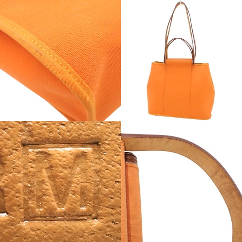 Cabac PM, Toile Officier, palladium hardware, orange, silver hardware, □M stamp.