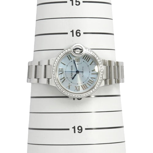 Ballon Bleu de Cartier Watch W4BB0028 Stainless Steel Automatic with Diamond Bezel, Sky Blue, Purchased in January 2022, with 2022 Warranty