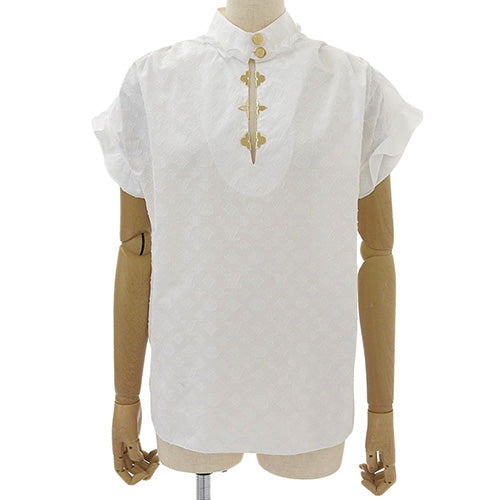 Monogram Frill Blouse RW192W, Apparel, Fashion, Sleeveless, Size 38, Cotton, 1A5M06 (Current as of November 2024)