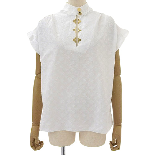 Monogram Frill Blouse RW192W, Apparel, Fashion, Sleeveless, Size 34, Cotton, 1A5M04 (Current as of November 2024)