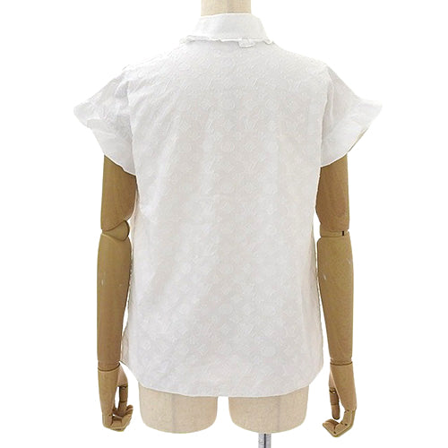 Monogram Frill Blouse RW192W, Apparel, Fashion, Sleeveless, Size 34, Cotton, 1A5M04 (Current as of November 2024)