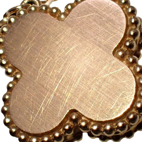 Vintage Alhambra Pendant with Diamond and Bullseye Design (VCARPOMV00) in 18K Pink Gold with PG Jewelry, 1 Piece, Clover Design, 2017 Christmas Limited Edition (Warranty Included)