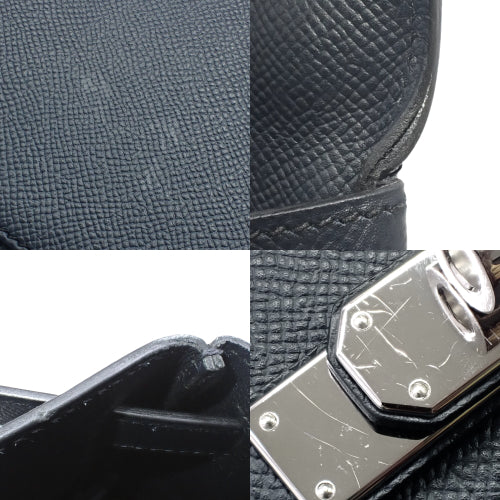 ケリー 28 (内縫い) ヴォーエプソン パラジウム金具 ブルーインディゴ シルバー金具 X刻印