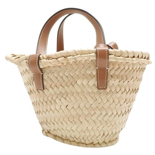 Triumph Panier Basket Mini Raffia Calf Tan Natural Basket Bag Shoulder Bag