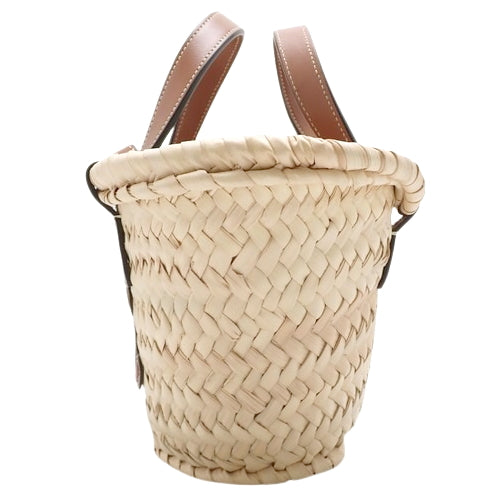 Triumph Panier Basket Mini Raffia Calf Tan Natural Basket Bag Shoulder Bag