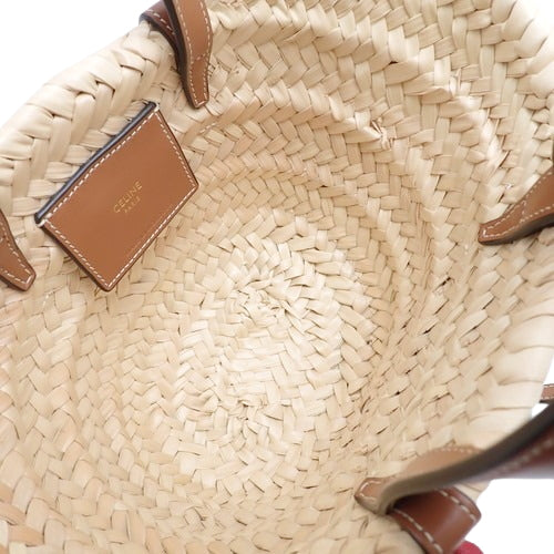 Triumph Panier Basket Mini Raffia Calf Tan Natural Basket Bag Shoulder Bag