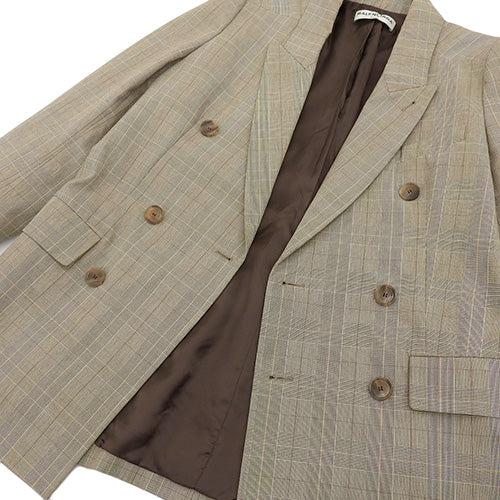 Checked Tailored Jacket, Apparel, Fashion, Clothing, Size 38, Cotton, Cupro, 457632