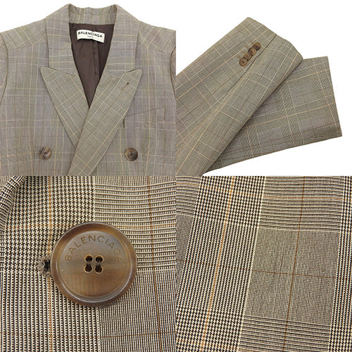 Checked Tailored Jacket, Apparel, Fashion, Clothing, Size 38, Cotton, Cupro, 457632