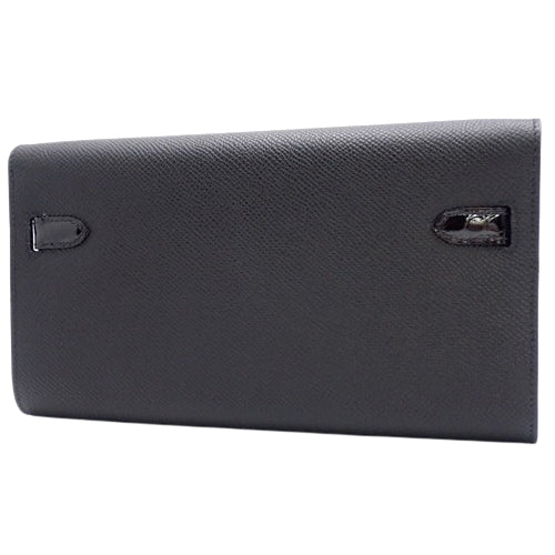Kelly Wallet Tougo Touch, Voe Epsom, Alligator, Crocodile, Palladium Hardware, Black, Silver Hardware, U stamp.