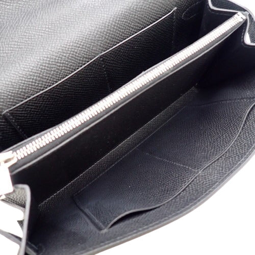 Kelly Wallet Tougo Touch, Voe Epsom, Alligator, Crocodile, Palladium Hardware, Black, Silver Hardware, U stamp.