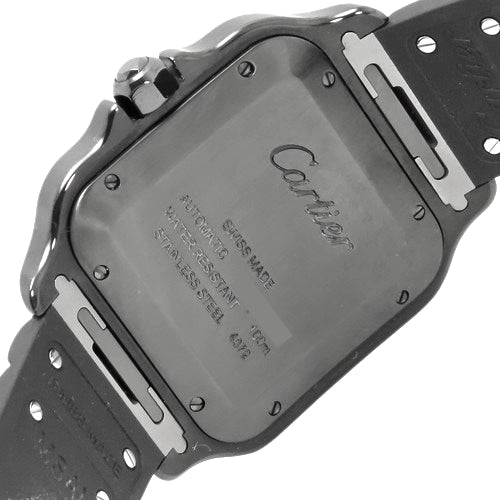 【2021年保証書付】サントス ドゥ カルティエ LM WSSA0039 SS ステンレス/ラバー 自動巻き 2021年6月購入 ブラック