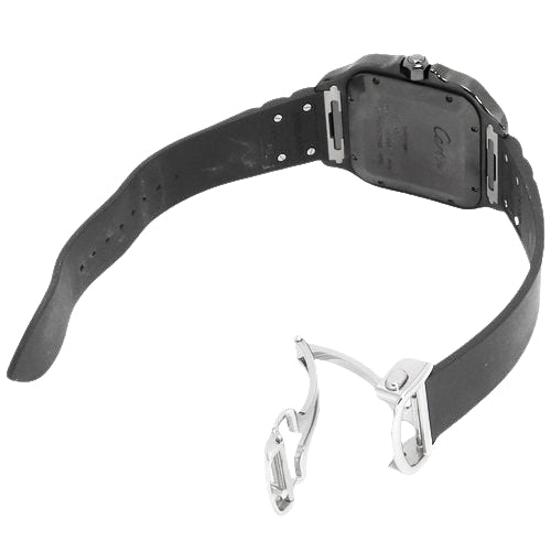 【2021年保証書付】サントス ドゥ カルティエ LM WSSA0039 SS ステンレス/ラバー 自動巻き 2021年6月購入 ブラック