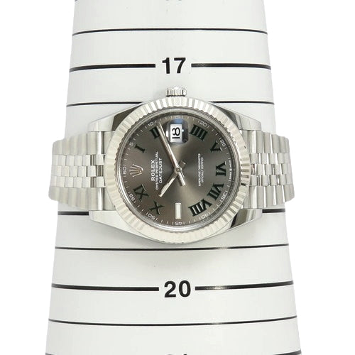 126334 Datejust 41 白金/不锈钢自动腕表,配石板罗马数字 Jubilee 表带,2021 年 9 月购买,灰色和银色