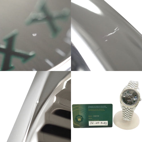 126334 Datejust 41 白金/不锈钢自动腕表,配石板罗马数字 Jubilee 表带,2021 年 9 月购买,灰色和银色