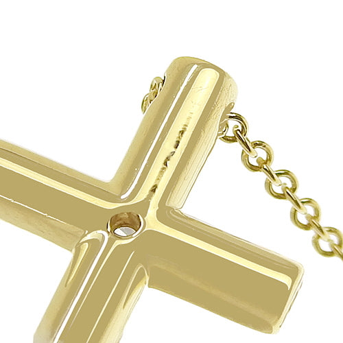 ダイヤクロスネックレス ダイヤモンド イエローゴールド K18YG アクセサリー ジュエリー 1PD