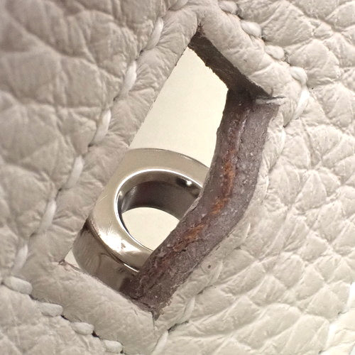 柏金30,Taurillon Clemence皮革,钯金五金件,奶油色,银色五金件,T刻印。