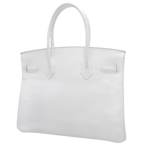 Birkin 30, Epsom calfskin, palladium hardware, white, silver hardware, □K stamp.