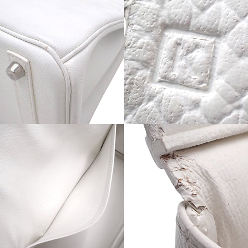 Birkin 30, Epsom calfskin, palladium hardware, white, silver hardware, □K stamp.
