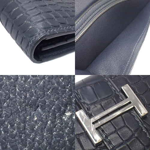 Bearn Soufflé, Alligator Matte, Crocodile, Palladium Hardware, Blue Marine, Silver Hardware, Y-stamp.