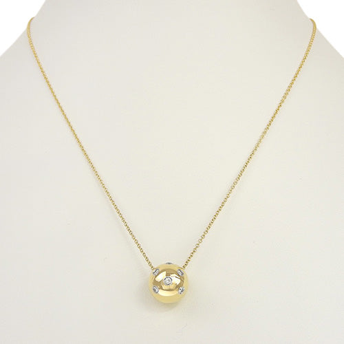 ドッツ ボール ネックレス ダイヤモンド イエローゴールド K18YG プラチナ Pt950 アクセサリー ジュエリー ダイヤ