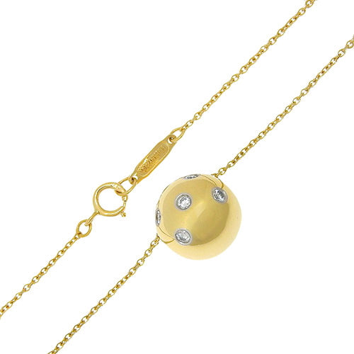 ドッツ ボール ネックレス ダイヤモンド イエローゴールド K18YG プラチナ Pt950 アクセサリー ジュエリー ダイヤ