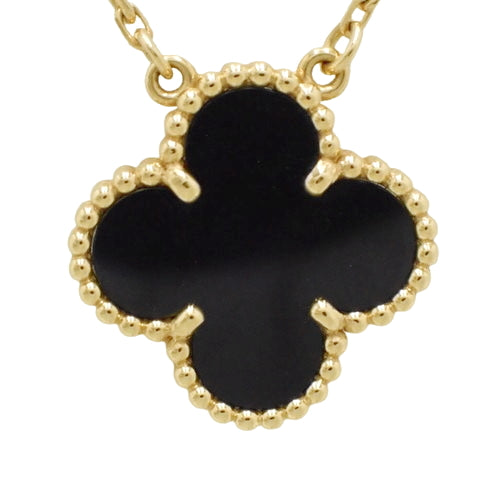 Vintage Alhambra Pendant, Onyx, Yellow Gold (K18YG), Accessory, Jewelry