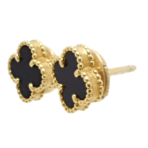 Sweet Alhambra Earrings, Onyx, Yellow Gold (K18YG), Jewelry, Four-Leaf Clover