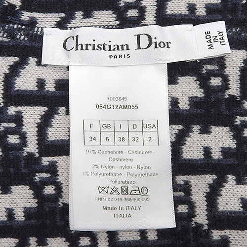 Dior Oblique Reversible Cardigan, Trotter, Size 38, Cashmere, 054G12AM055_X5820 (Current as of November 2024)
