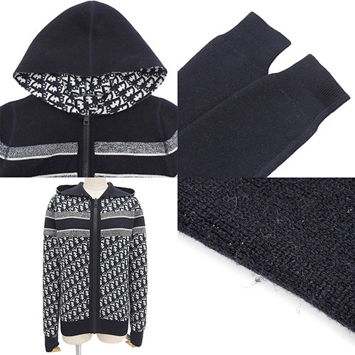 Dior Oblique Reversible Cardigan, Trotter, Size 38, Cashmere, 054G12AM055_X5820 (Current as of November 2024)