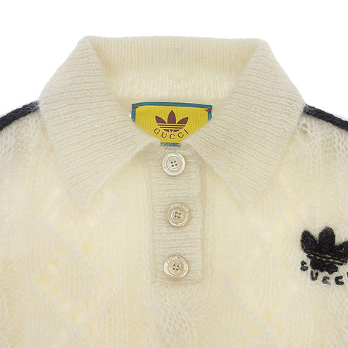 Gucci x Adidas Knit Apparel Fashion Clothing Short Sweater Size S Nylon Wool Mohair 717297