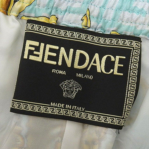 ヴェルサーチコラボ フェンダーチェ バロック ハーフパンツ アパレル ファッション ズッカ柄 VERSACE 46 シルク