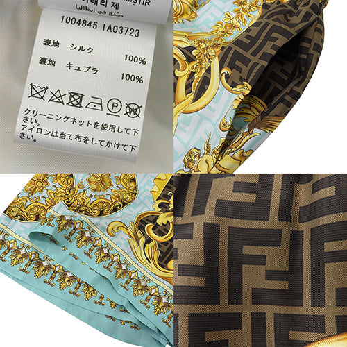ヴェルサーチコラボ フェンダーチェ バロック ハーフパンツ アパレル ファッション ズッカ柄 VERSACE 46 シルク