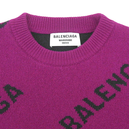 Logo knit fashion apparel sweater, all-over print, long sleeves, size S, wool, nylon, polyurethane, 657520