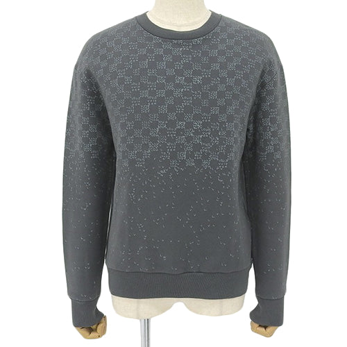 Damier Spread Sweatshirt RM222M, long-sleeved, brushed-back cotton, size M, fashion apparel