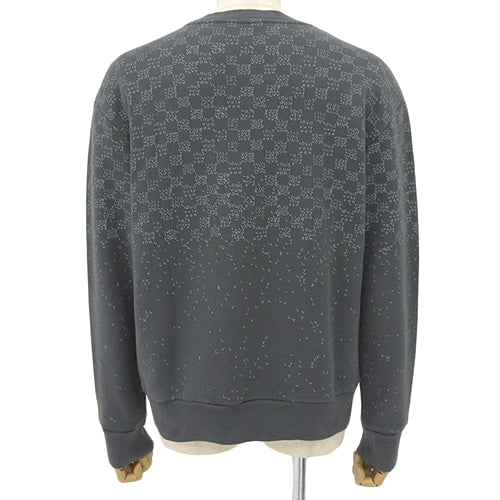 Damier Spread Sweatshirt RM222M, long-sleeved, brushed-back cotton, size M, fashion apparel